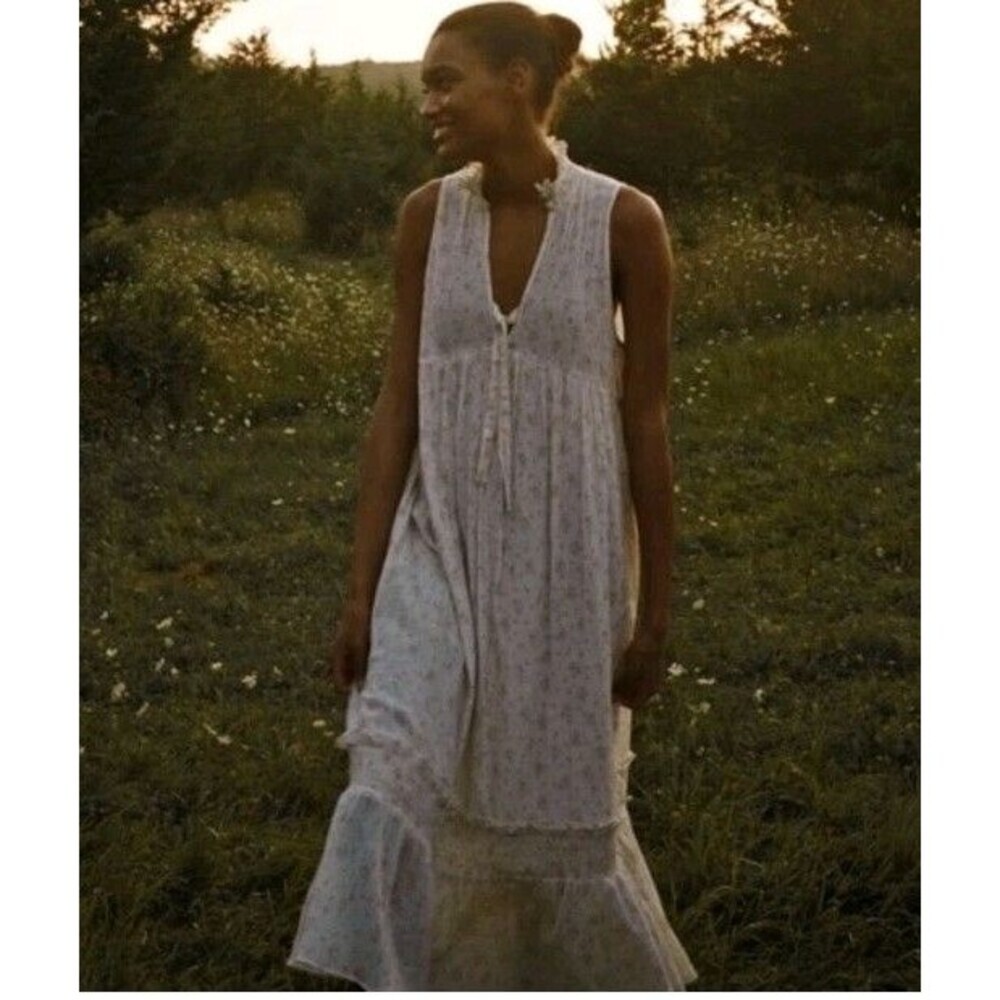 Urban Outfitters Annabelle Mock Neck Midi Dress Medium Cottagecore Shabby Chic